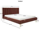 SOLACE+CO Isabela Double Chenille Bed Frame Frame Burnt Orange