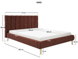 SOLACE+CO Isabela Kingsize Chenille Bed Frame Frame Burnt Orange