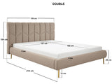 SOLACE+CO Isabela Double Chenille Bed Frame Frame Beige