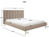 SOLACE+CO Isabela Double Chenille Bed Frame Frame Beige