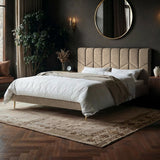 SOLACE+CO Isabela Kingsize Chenille Bed Frame Frame Beige