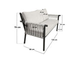 SOLACE+CO Kalina 4 Piece Garden Sofa Set with Coffee Table Brown