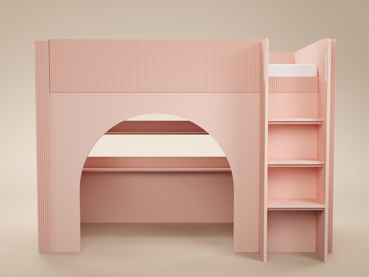 Flair Kaska Ribbed Mid Sleeper Bed Pink