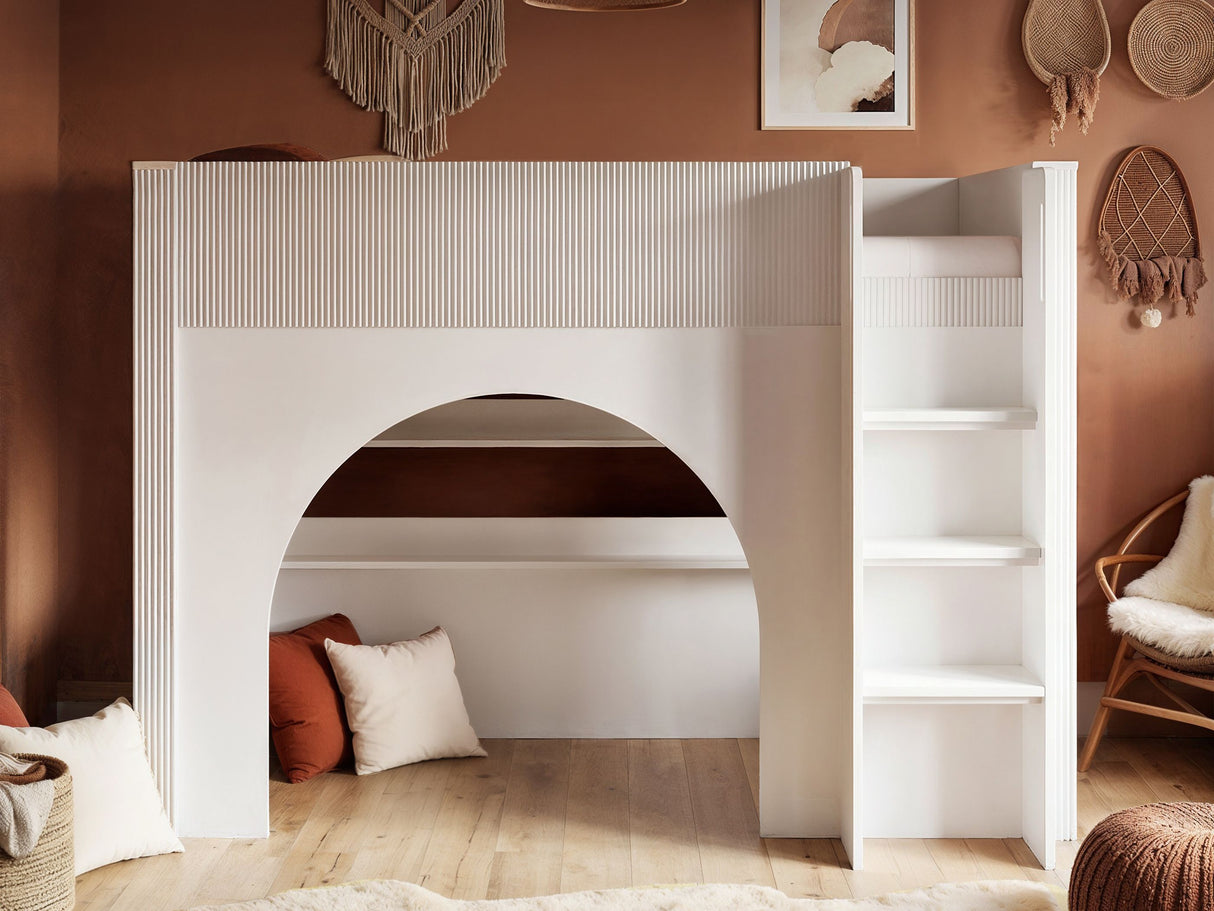 Flair Kaska Ribbed Mid Sleeper Bed White
