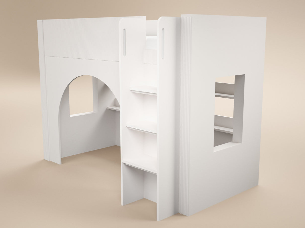 Flair Kaska Ribbed Mid Sleeper Bed White