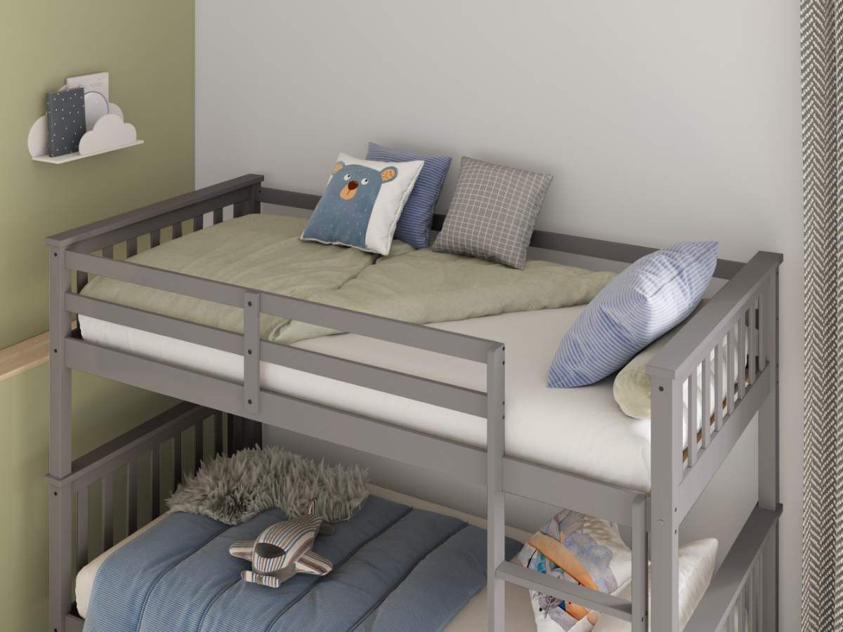 Flair Koop Wooden Detachable Bunk Bed Grey
