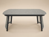 SOLACE+CO Kyla 4 Piece Garden Sofa Set with Coffee Table Grey & Dark Brown