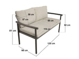 SOLACE+CO Kyla 4 Piece Garden Sofa Set with Coffee Table Grey & Dark Brown