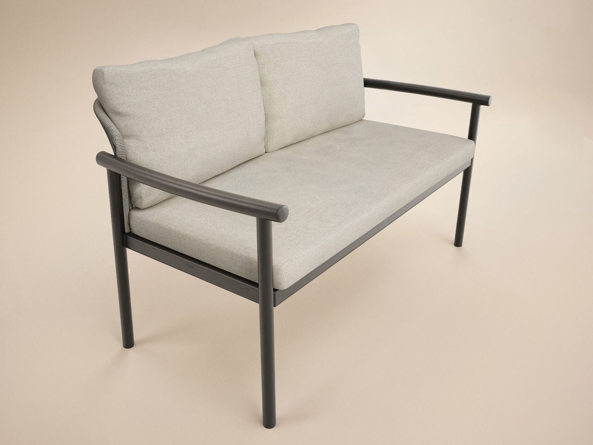 SOLACE+CO Kyla 4 Piece Garden Sofa Set with Coffee Table Grey & Dark Brown