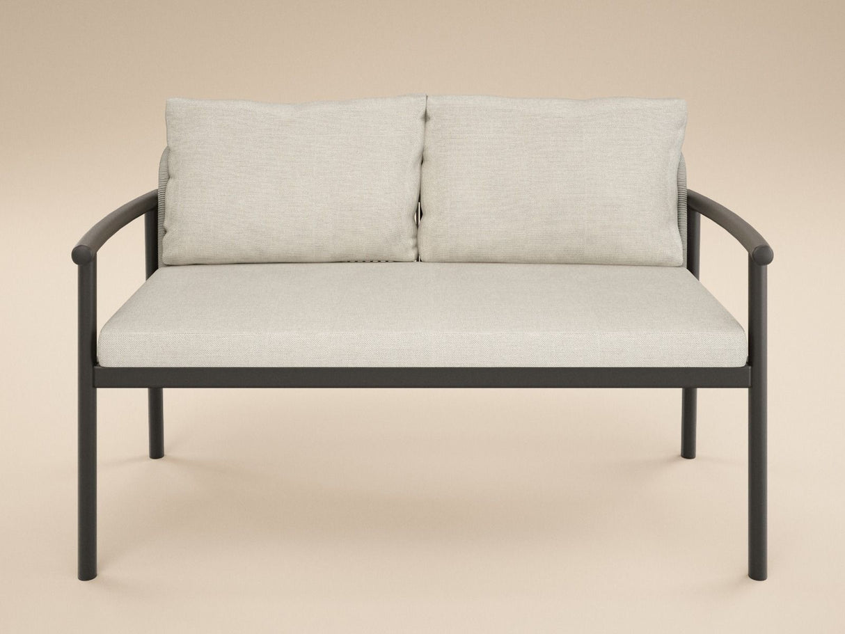SOLACE+CO Kyla 4 Piece Garden Sofa Set with Coffee Table Grey & Dark Brown