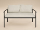 SOLACE+CO Kyla 4 Piece Garden Sofa Set with Coffee Table Grey & Dark Brown