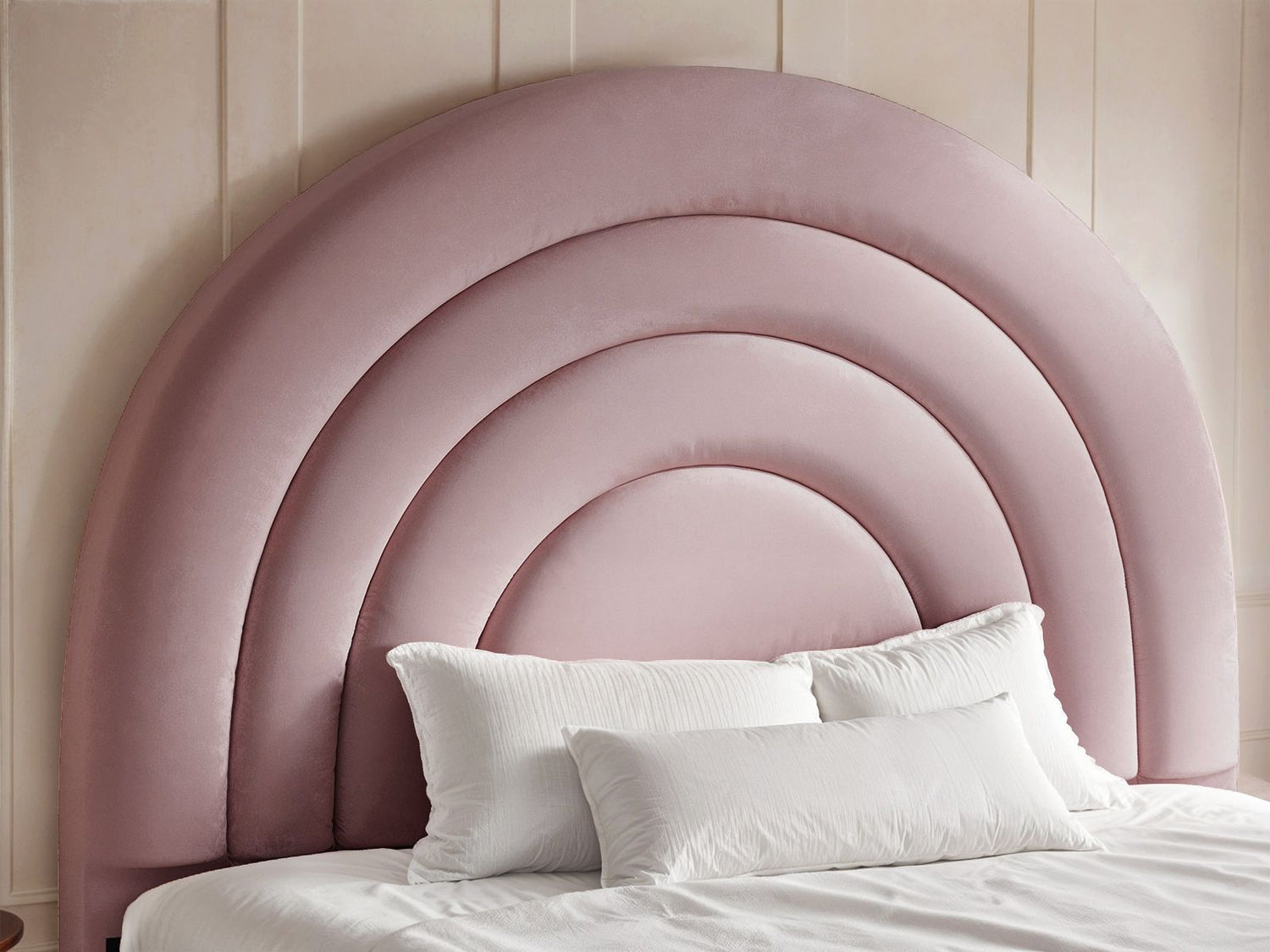 Flair Ava Small Double Ottoman Bed Pink Velvet
