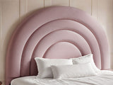 Flair Ava Small Double Ottoman Bed Pink Velvet