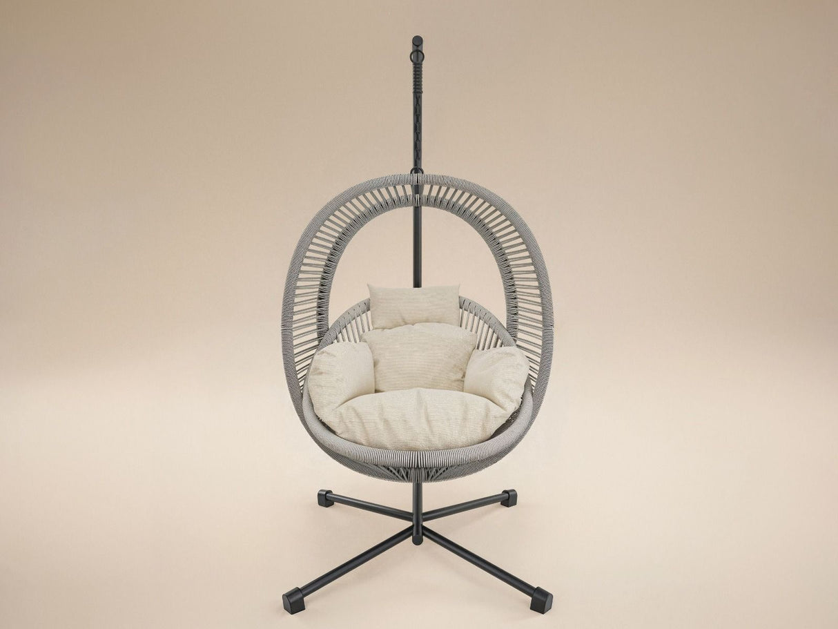 SOLACE+CO Lana Garden Egg Chair Light Beige Rattan