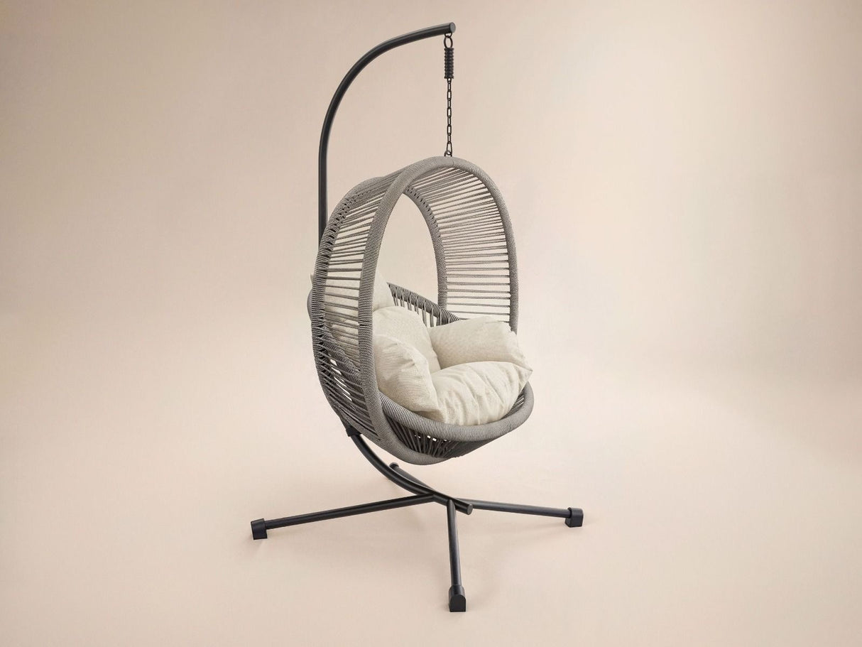 SOLACE+CO Lana Garden Egg Chair Light Beige Rattan