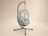 SOLACE+CO Lana Garden Egg Chair Light Grey Rattan