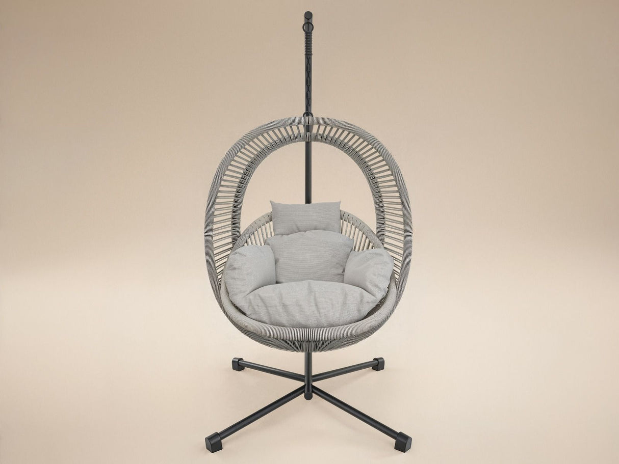 SOLACE+CO Lana Garden Egg Chair Light Beige Rattan