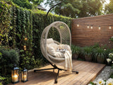 SOLACE+CO Lana Garden Egg Chair Light Beige Rattan