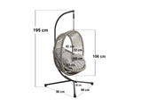 SOLACE+CO Lana Garden Egg Chair Light Grey Rattan