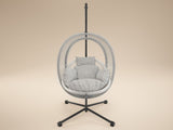 SOLACE+CO Lana Garden Egg Chair Light Grey Rattan