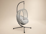 SOLACE+CO Lana Garden Egg Chair Light Grey Rattan