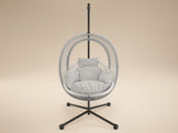 SOLACE+CO Lana Garden Egg Chair Light Grey Rattan