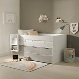 Flair Lars Low Cabin Bed with Trundle White & Grey