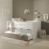 Flair Lars Low Cabin Bed with Trundle White & Grey