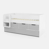 Flair Lars Low Cabin Bed with Trundle White & Grey