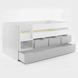 Flair Lars Low Cabin Bed with Trundle White & Grey