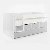 Flair Lars Low Cabin Bed with Trundle White & Grey