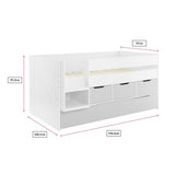 Flair Lars Low Cabin Bed with Trundle White & Grey