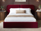 SOLACE+CO Lena Ottoman Bed Burgundy Velvet Kingsize