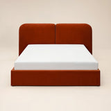 SOLACE+CO Lena Ottoman Bed Burnt Orange Velvet Kingsize
