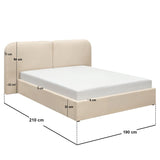 SOLACE+CO Lena Ottoman Bed Beige Velvet Double