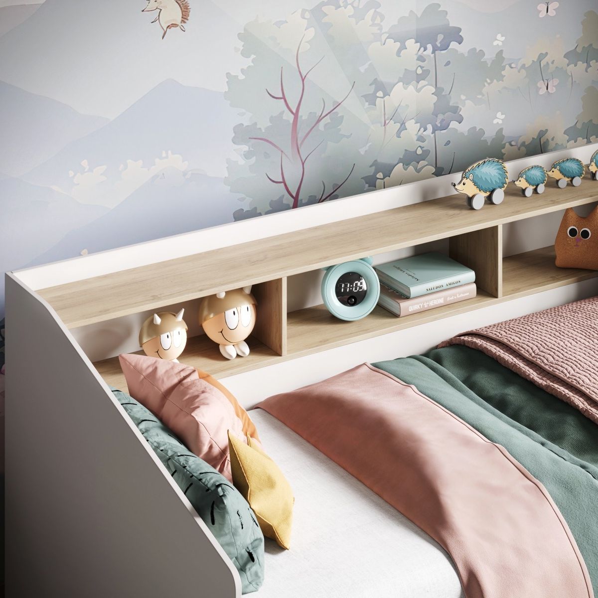 Flair Leni Day Bed with Drawers White & Oak