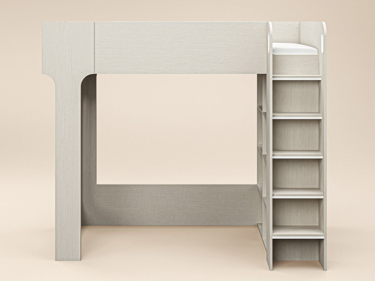 Flair Leo High Sleeper with Storage White Oak