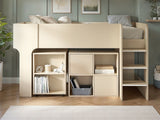 Flair Leo Mid Sleeper with Desk & Storage White Oak