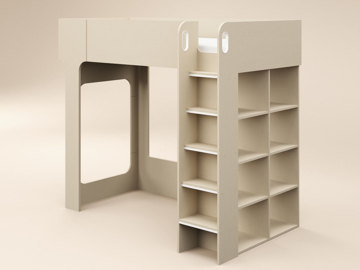 Flair Leo High Sleeper with Storage White Oak