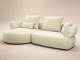 SOLACE+CO Lia Large L-shaped 4 Seater Sofa Cream Chenille