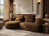 SOLACE+CO Lia Large L-shaped 4 Seater Sofa Brown Chenille