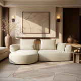 SOLACE+CO Lia Large L-shaped 4 Seater Sofa Cream Chenille