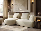 SOLACE+CO Lia Large L-shaped 4 Seater Sofa Cream Chenille
