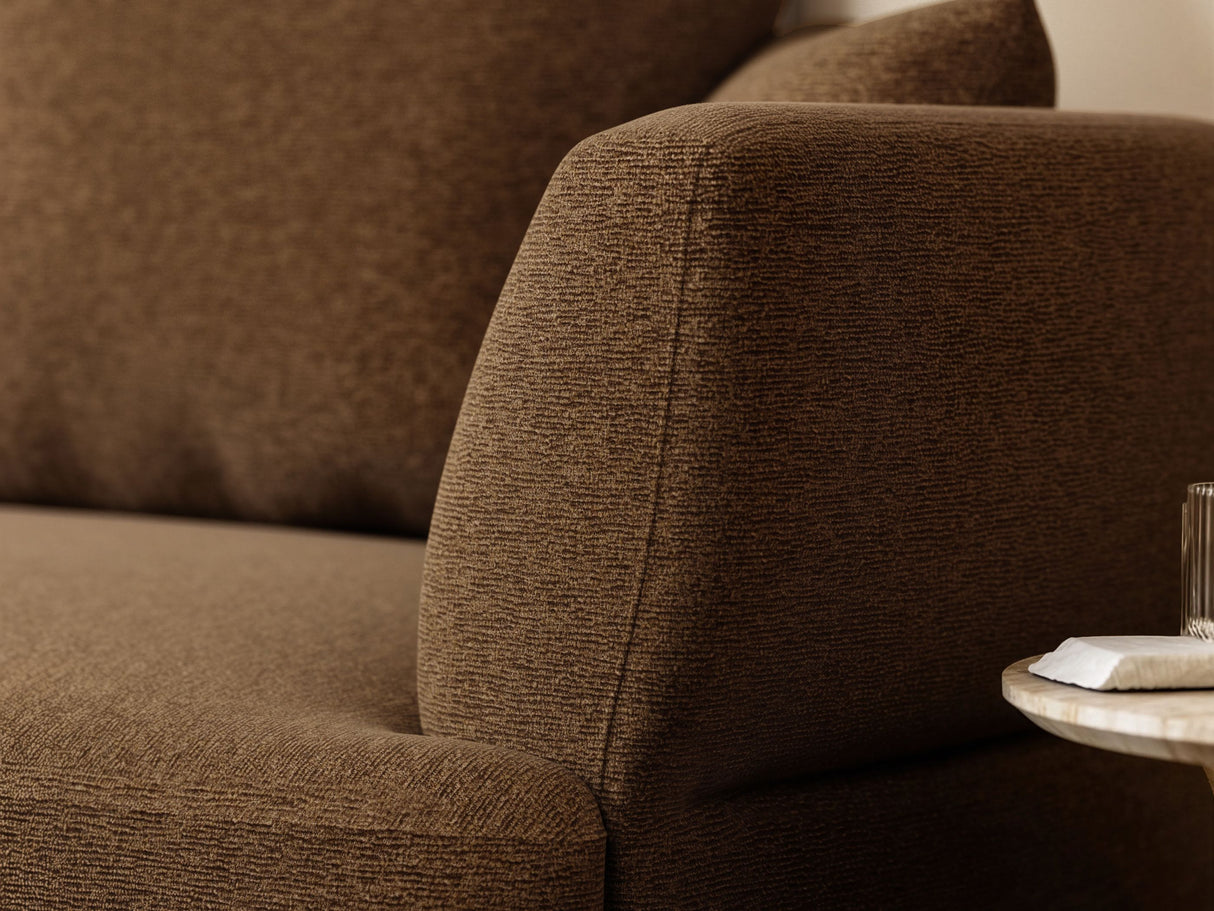 SOLACE+CO Lia Large L-shaped 4 Seater Sofa Brown Chenille