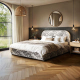 Flair Alba Tree Print Ottoman Bed Beige-Kingsize