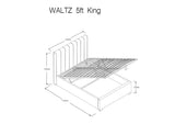 Flair Waltz Kingsize Fabric Ottoman Bed Grey