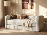Flair Livia Day Bed with Trundle Cream Chenille