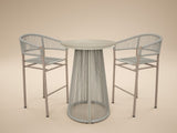 SOLACE+CO Hana Round Table & Lita Chairs Garden Bar Set White