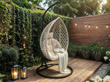 SOLACE+CO Lola Garden Egg Chair Grey Rattan