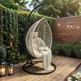 SOLACE+CO Lola Garden Egg Chair Grey Rattan